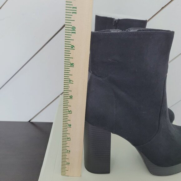 NWT Sun Stone Patriceef Womens Black Faux Suede High Heel Ankle Boots Size 10M - Picture 3 of 9